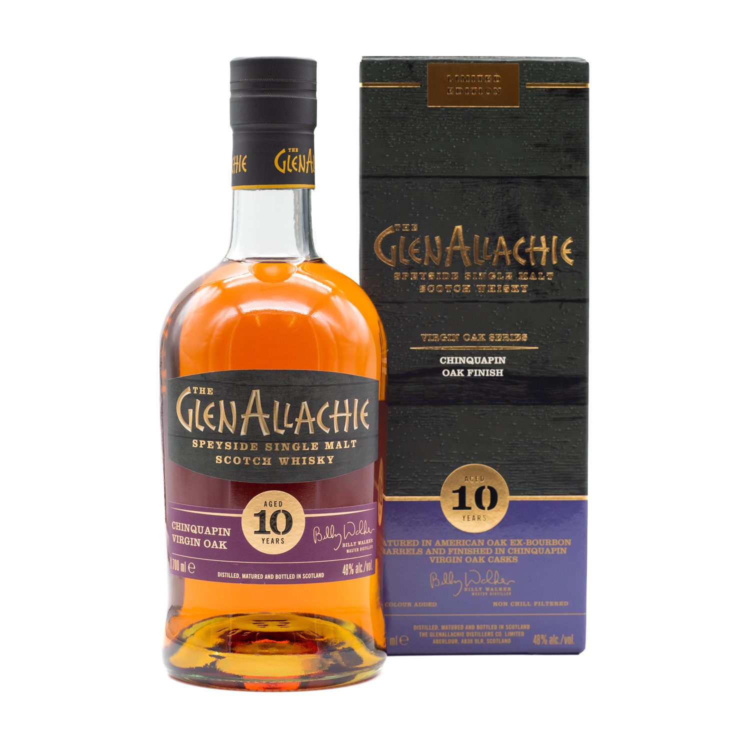 GlenAllachie 10 Jahre Chinquapin Virgin Oak Single Malt 48% Vol. 0,7l + GB