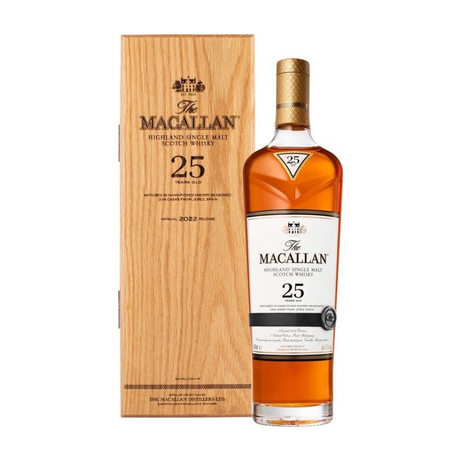 The Macallan 25 Jahre Sherry Oak Release 2020 43% Vol. 0,7l mit Geschenkbox
