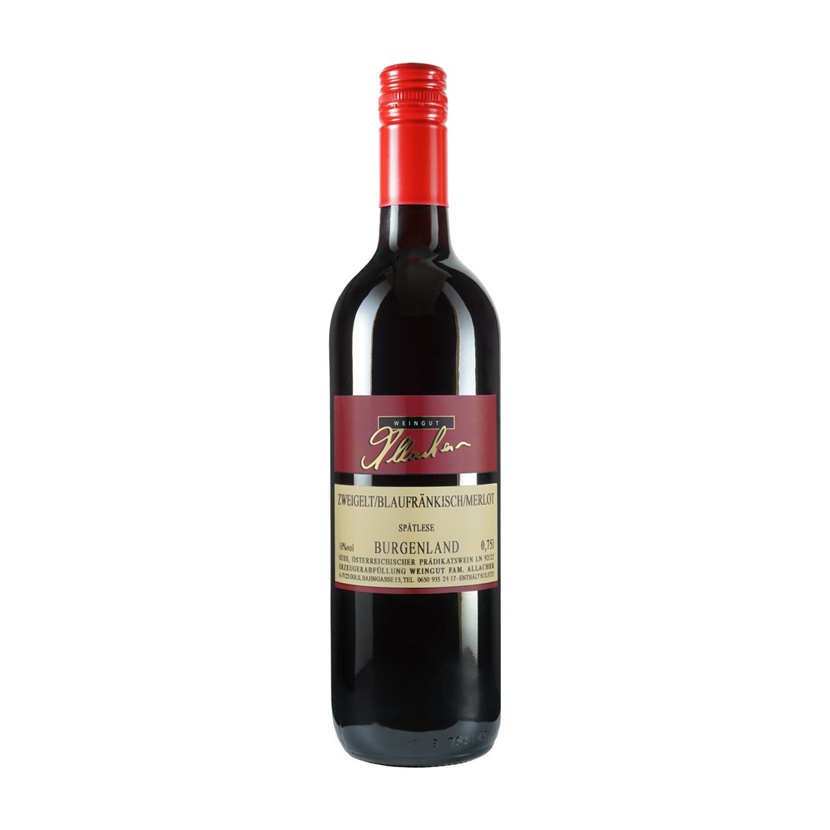 Allacher Merlot Spätlese 2023 11% Vol. 0,75l