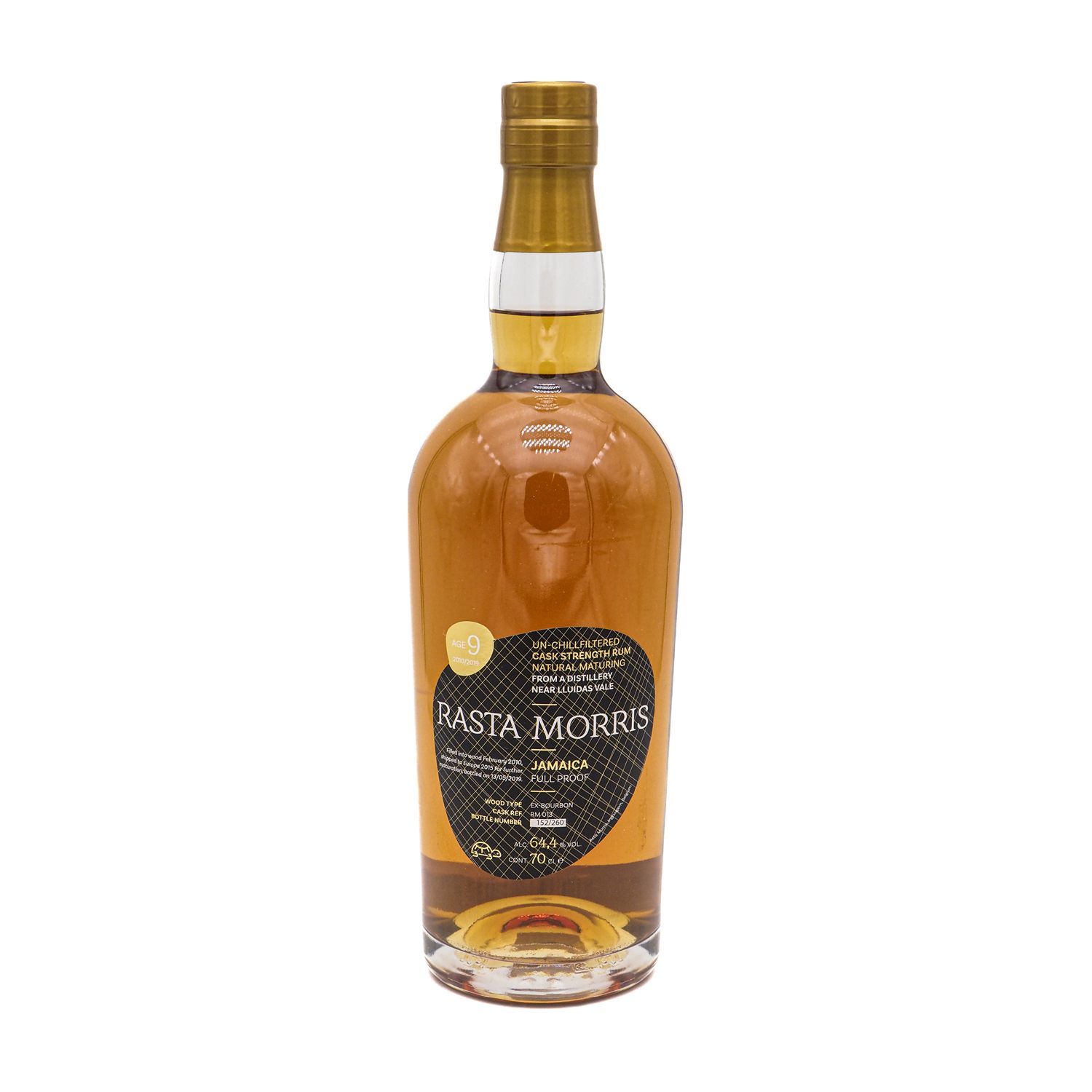 Rasta Morris Jamaica 9 Jahre Rum 2010/19 64,4% Vol. 0,7l