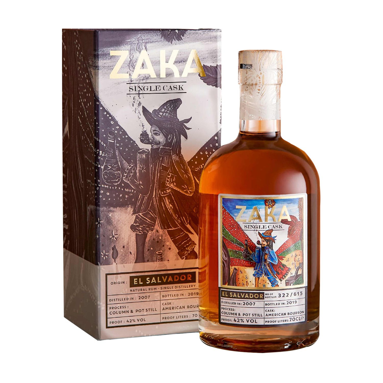 ZAKA El Salvador Rum 2007 Single Cask 42% Vol. 0,7l mit Geschenkbox