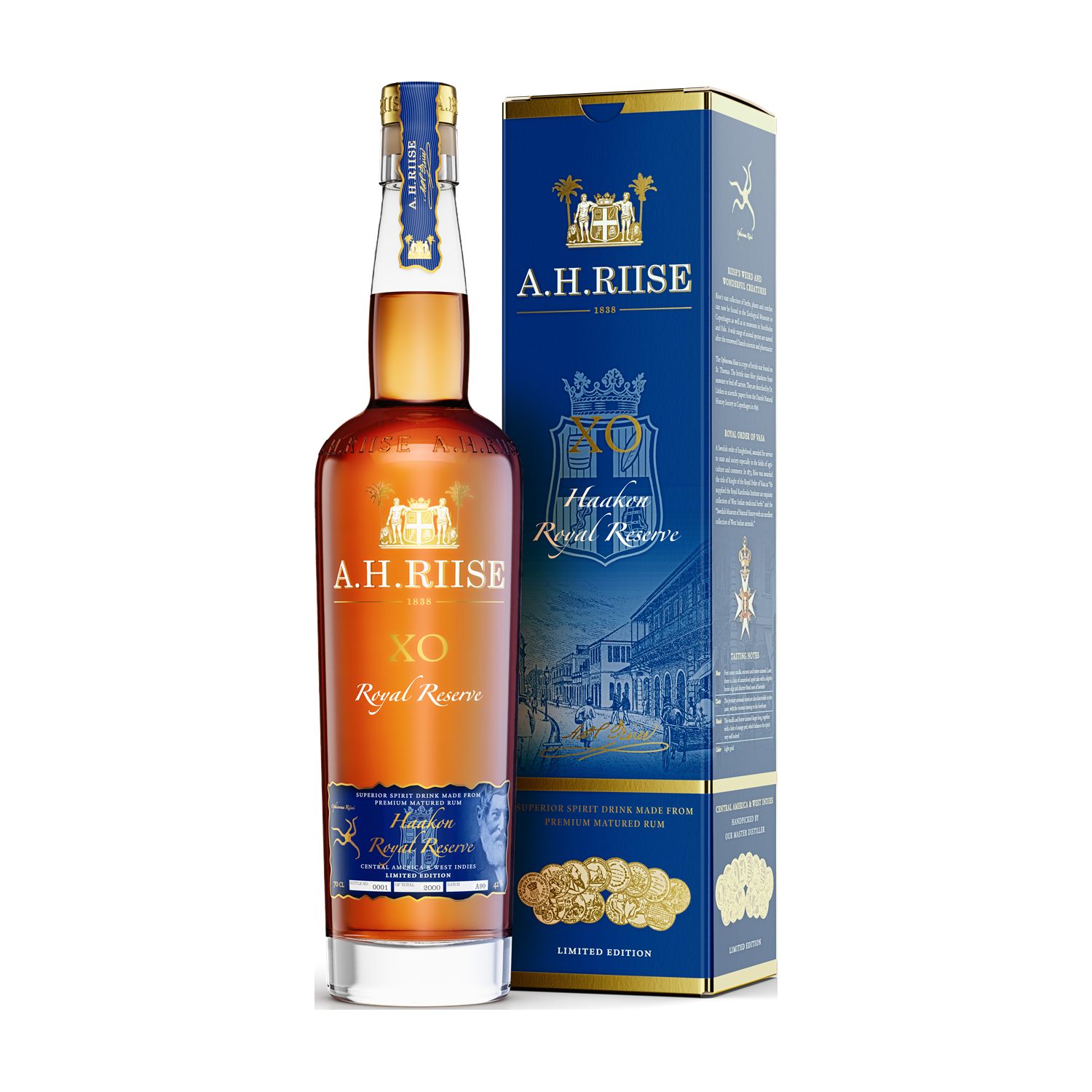 A.H. Riise XO Kong Haakon Royal Reserve 42% Vol. 0,7l mit Geschenkbox