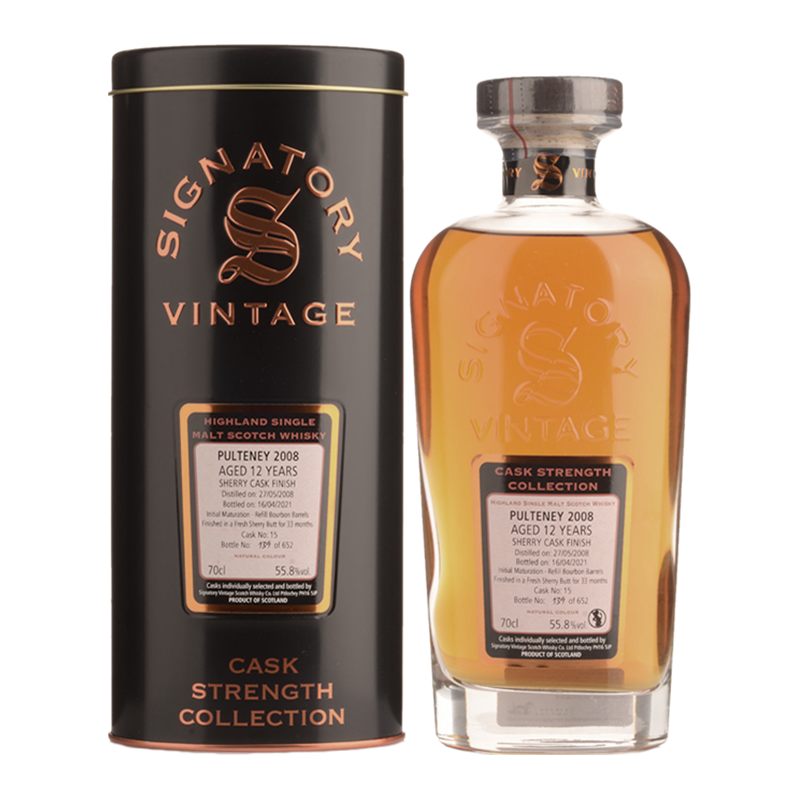 Signatory Vintage Pulteney 12 Jahre Whisky 55,8% Vol. 0,7l mit Geschenkbox