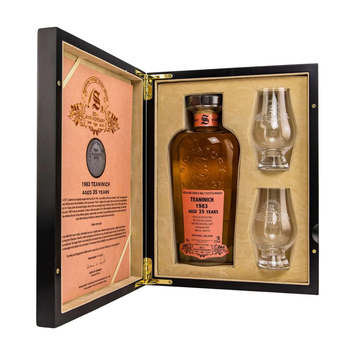 Signatory Vintage Teaninich 1983 30th Anniversary 57,5% Vol. 0,7l mit Gläsern