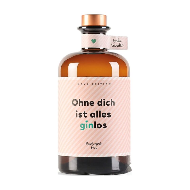 Flaschenpost Gin "Ohne dich ist alles Ginlos" 41% Vol. 0,5l