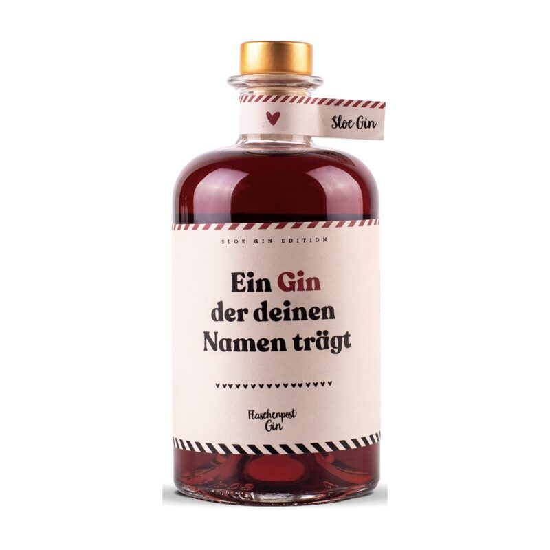Flaschenpost Sloe Gin "Einen Gin der deinen Namen trägt"  27% Vol. 0,5l
