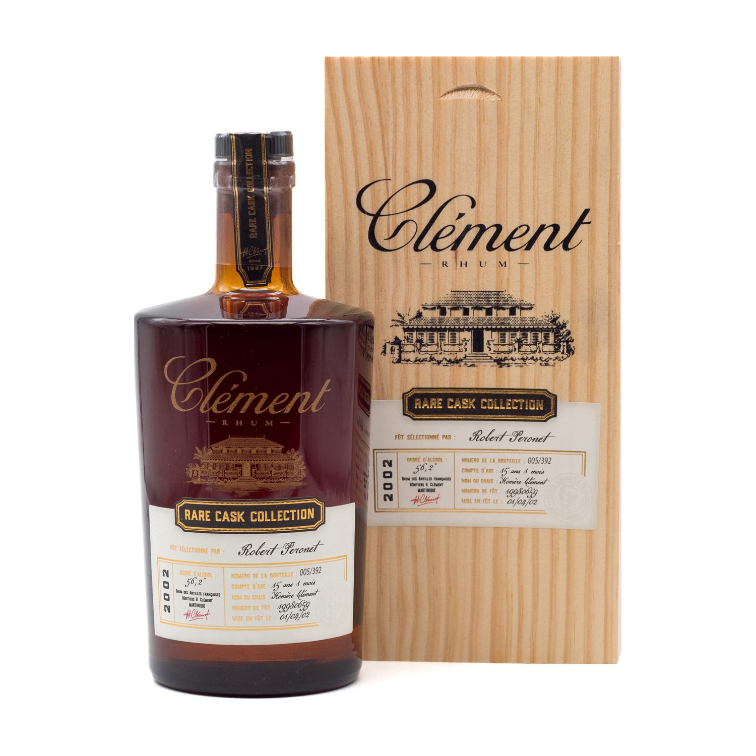 Clément Rhum Rare Cask Collection 2002 56,2% Vol. 0,5l in Holzkiste