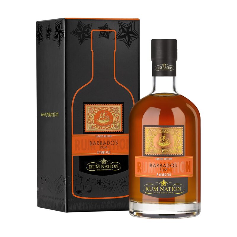 Rum Nation Barbados 8 Jahre 40% Vol. 0,7l mit Geschenkbox