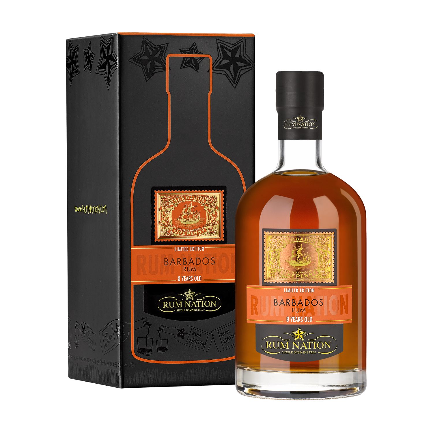 Rum Nation Barbados 8 Jahre 40% Vol. 0,7l mit Geschenkbox