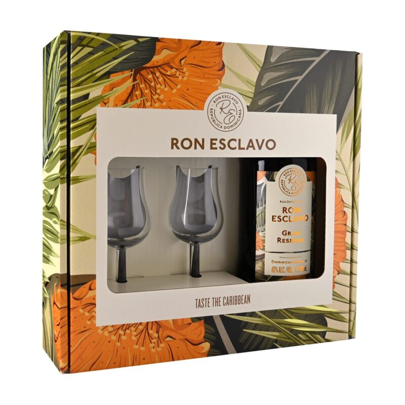 Esclavo Gran Reserva mit Geschenkbox und 2 Gläsern 40% Vol. 0,7l