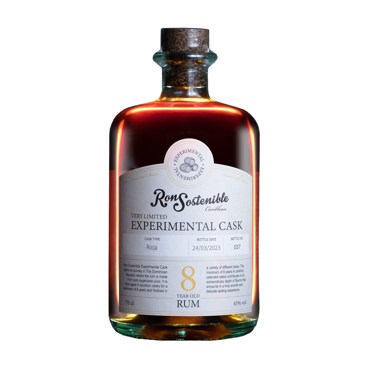 Ron Sostenible 8 Jahre Experimental Cask Rioja Finish 43% Vol. 0,7l