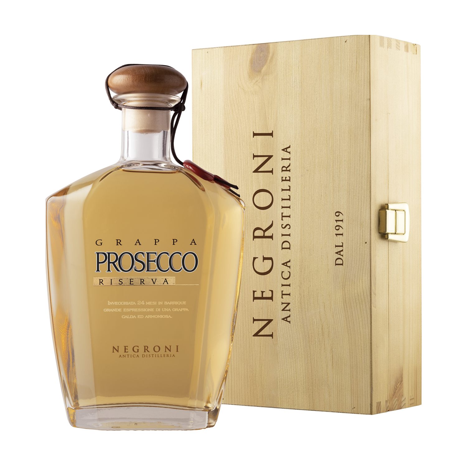 Negroni Grappa di Prosecco Riserva 40% Vol. 0,7l in Holzkiste