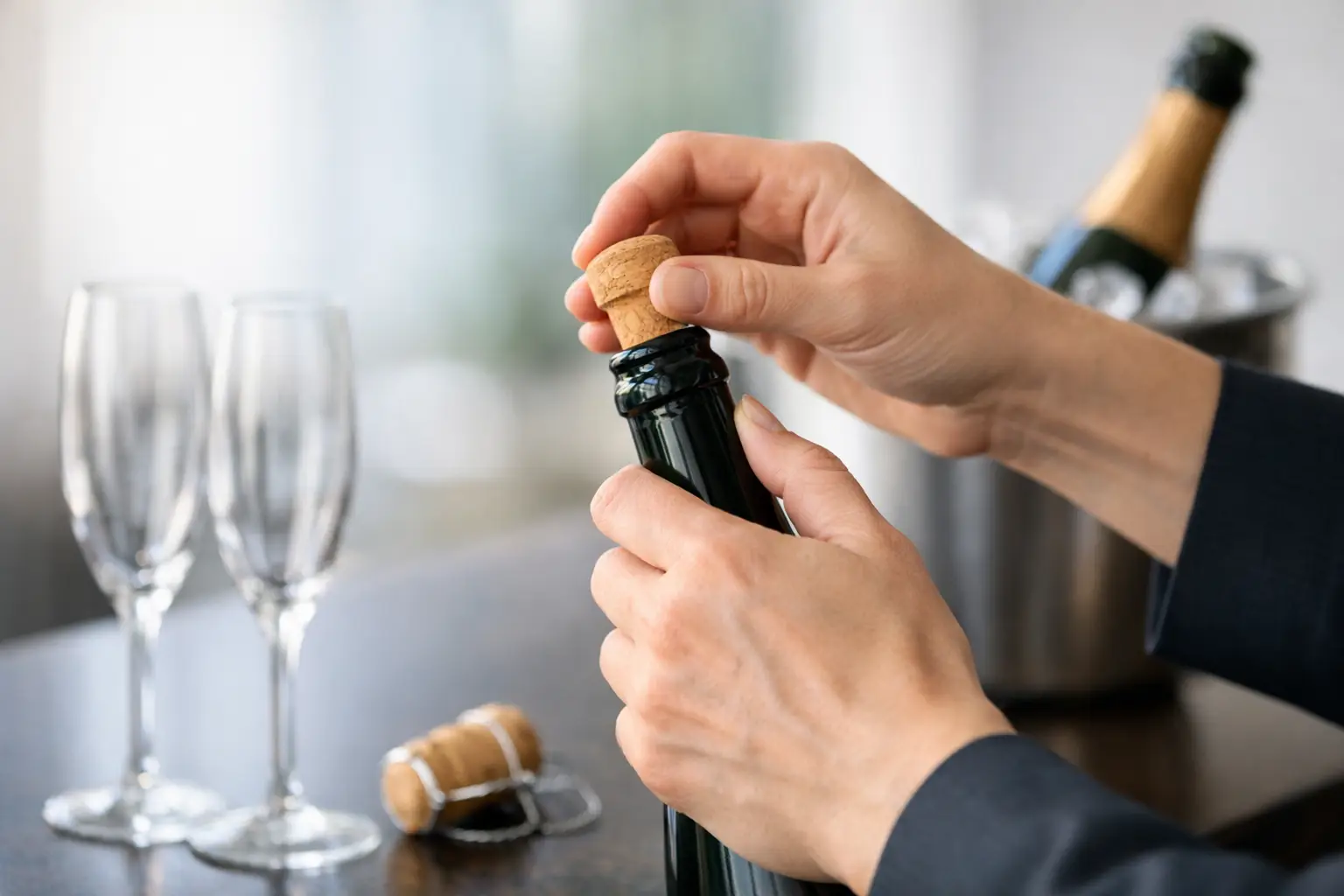 Champagner richtig öffnen: So gelingt es leise