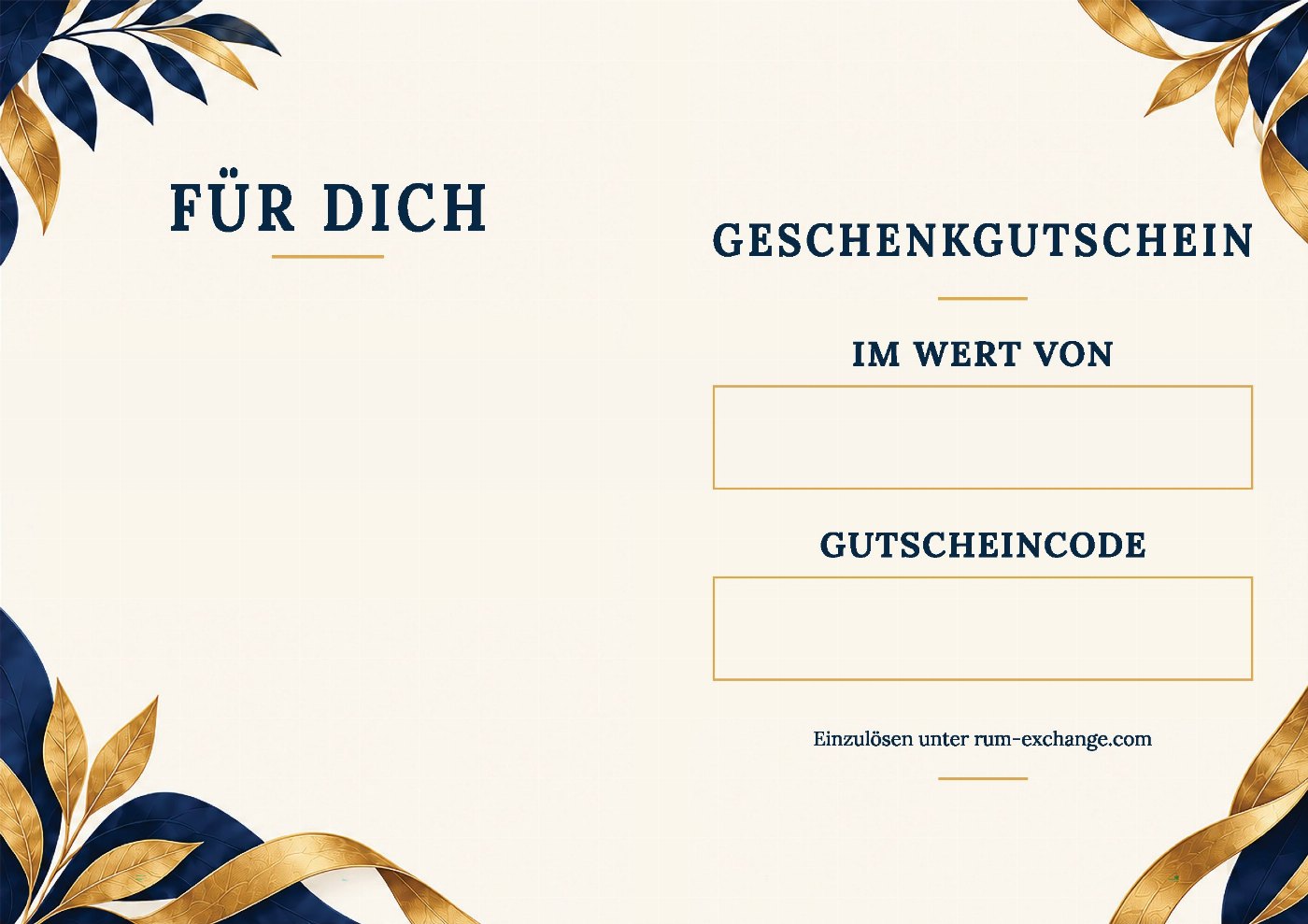 Innenseite der Karte mit Wert und Gutscheincode